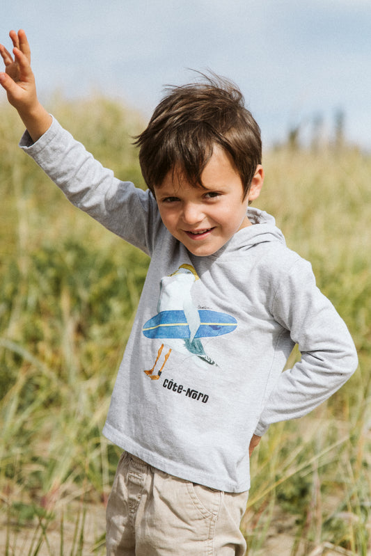 Goéland surfeur ~ Charline de Champlain - Chandail à capuche